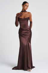 KENSINGTON MAXI DRESS - PLUM BROWN