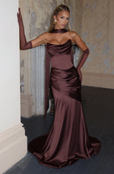 KENSINGTON MAXI DRESS - PLUM BROWN