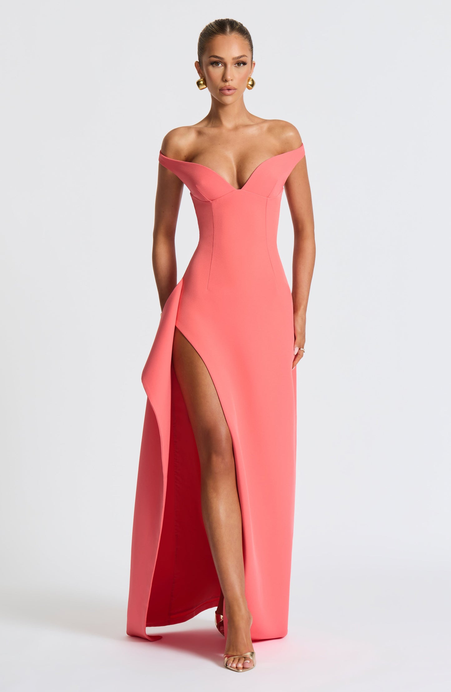 KHALESIA MAXI DRESS - CORAL PINK