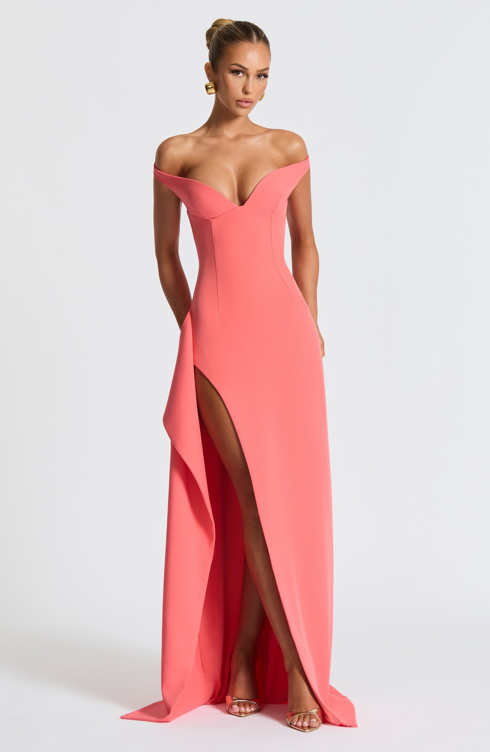 KHALESIA MAXI DRESS - CORAL PINK