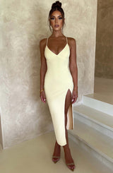 KIANA MIDI DRESS - LEMON