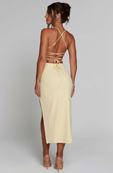 KIANA MIDI DRESS - LEMON