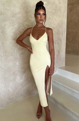 KIANA MIDI DRESS - LEMON