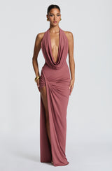 KINGSLEY MAXI DRESS - ROSE BROWN