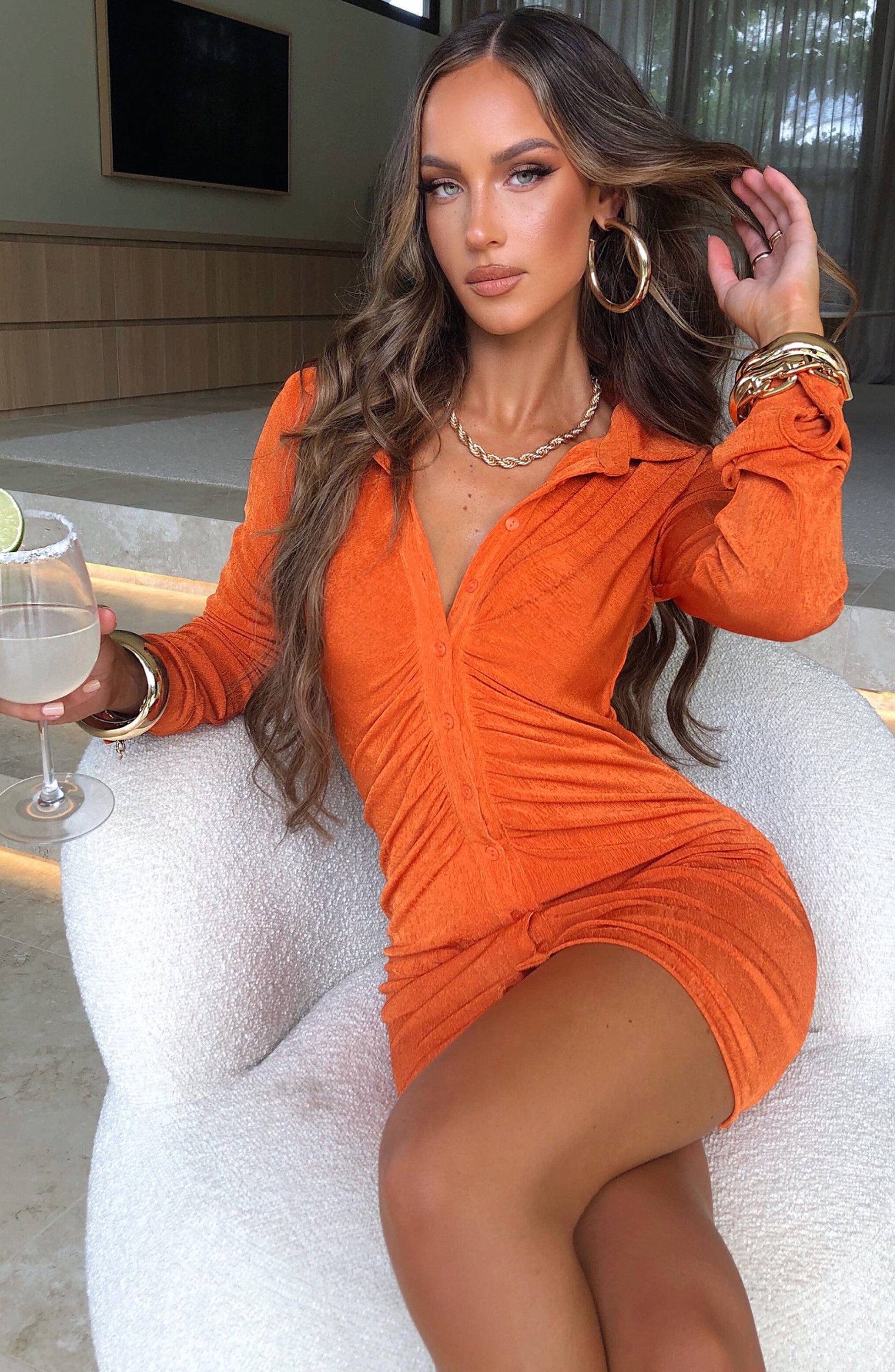 KYESHA MINI DRESS - APRICOT