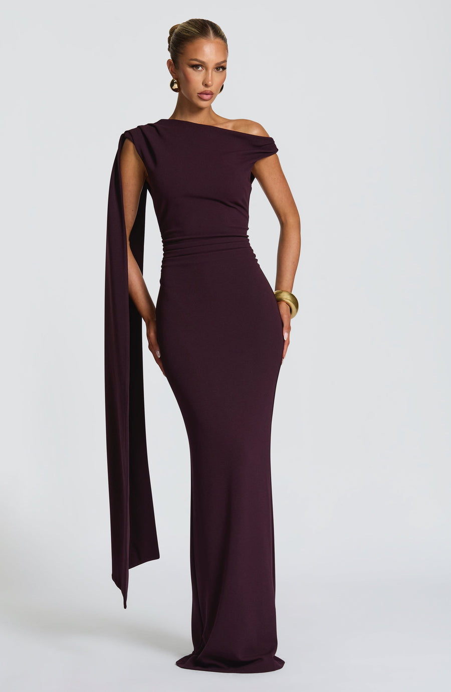 VESTIDO LARGO KYLIE - CIRUELA
