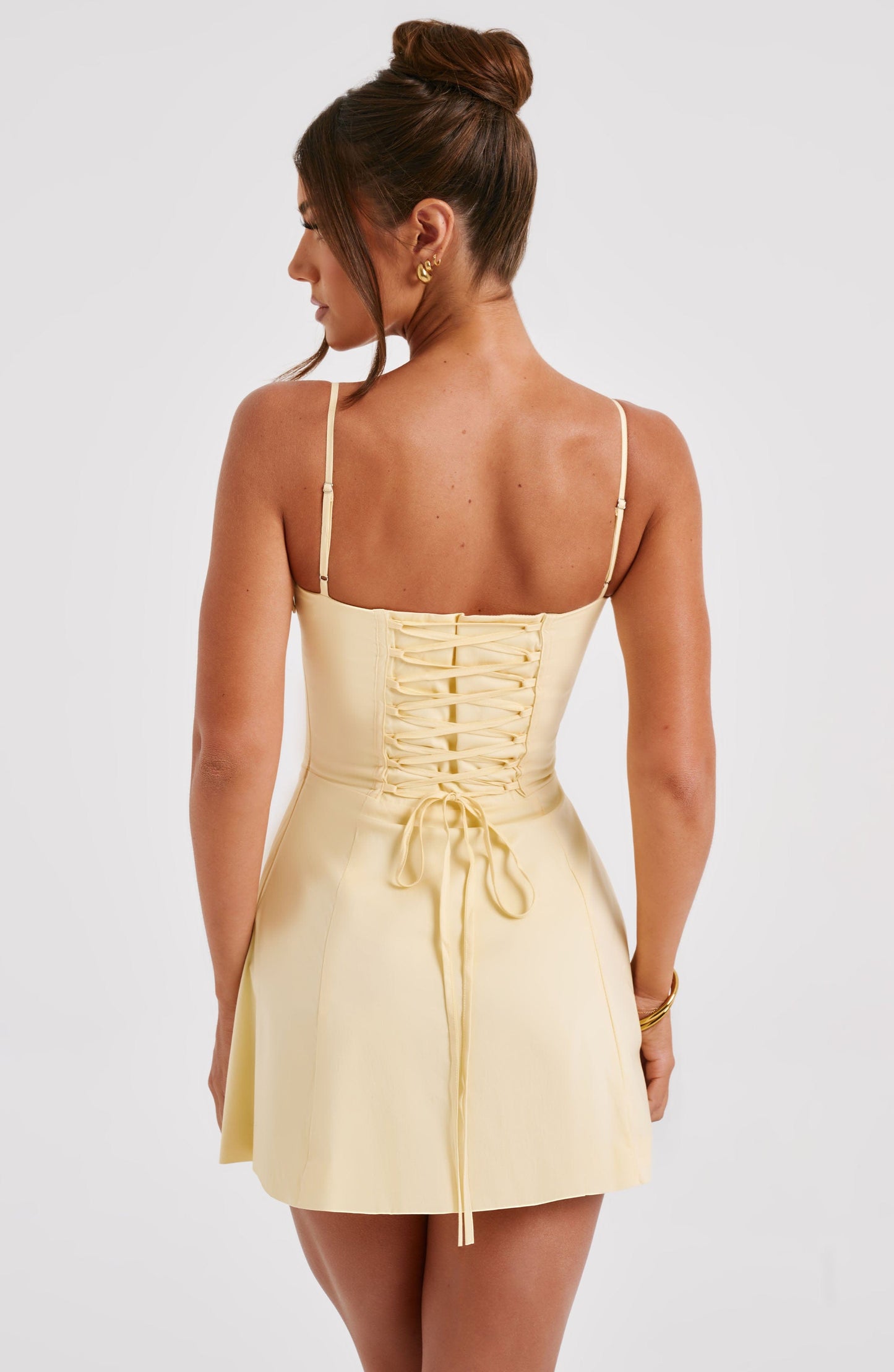 LACEY MINI DRESS - LEMON