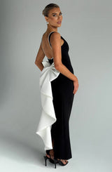 LANA MIDAXI DRESS - BLACK/WHITE