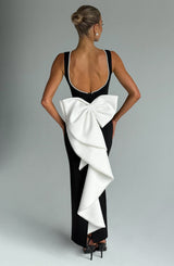 LANA MIDAXI DRESS - BLACK/WHITE