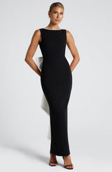 LANA MIDAXI DRESS - BLACK/WHITE