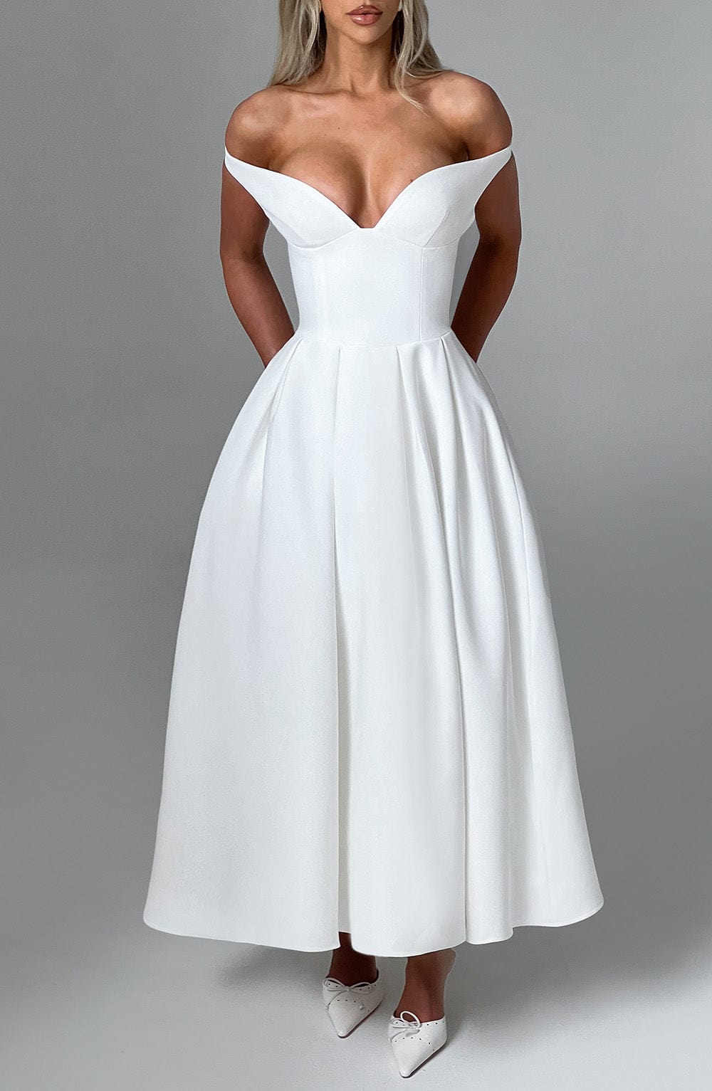 LANETTA MIDI DRESS - IVORY