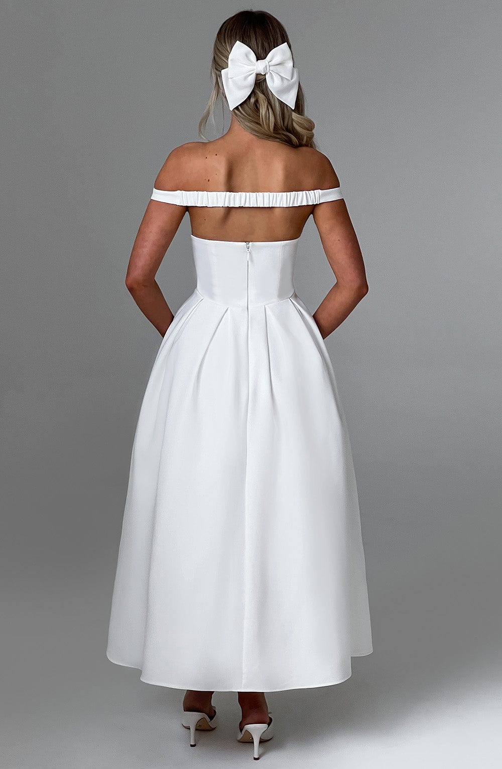LANETTA MIDI DRESS - IVORY