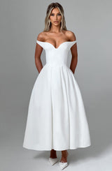 LANETTA MIDI DRESS - IVORY