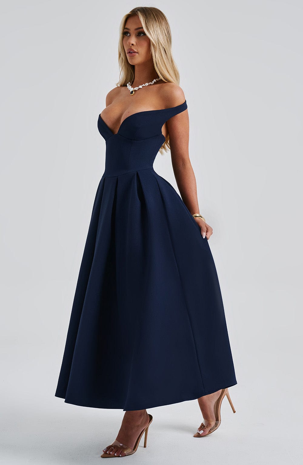 LANETTA MIDI DRESS - NAVY