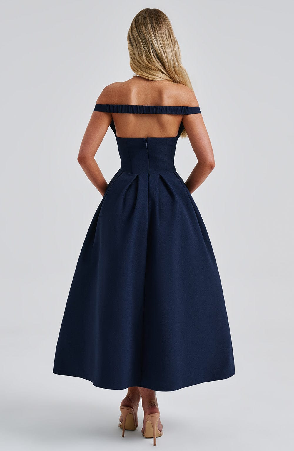 LANETTA MIDI DRESS - NAVY