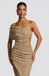 LAVERNA MIDI DRESS - BEIGE