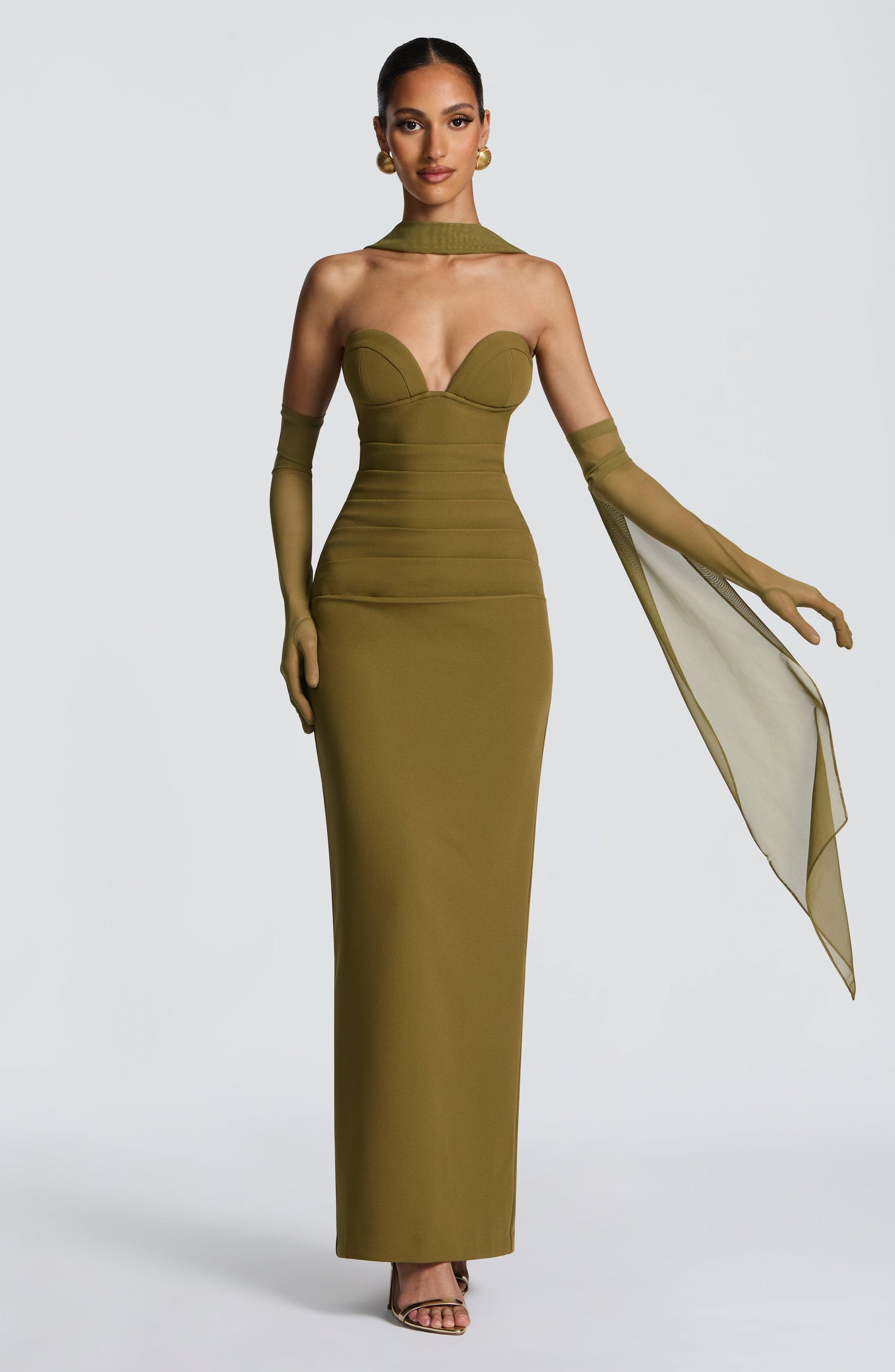 LINDSEY MAXI DRESS - DEEP OLIVE