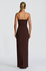 LINDSEY MAXI DRESS - PLUM BROWN