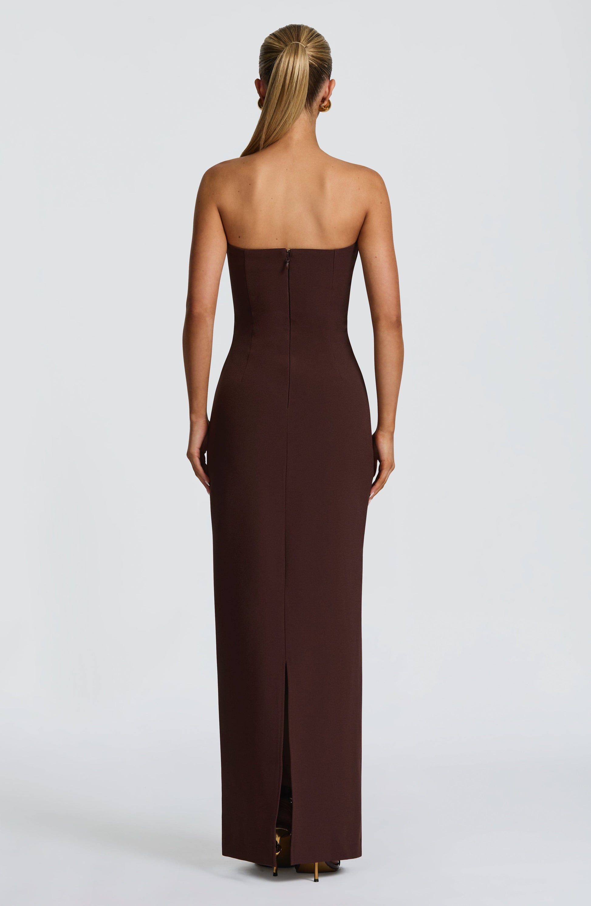 LINDSEY MAXI DRESS - PLUM BROWN