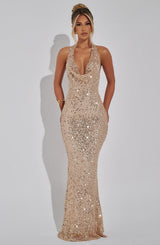 LORENA MAXI DRESS - GOLD LINED