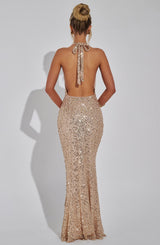 LORENA MAXI DRESS - GOLD LINED