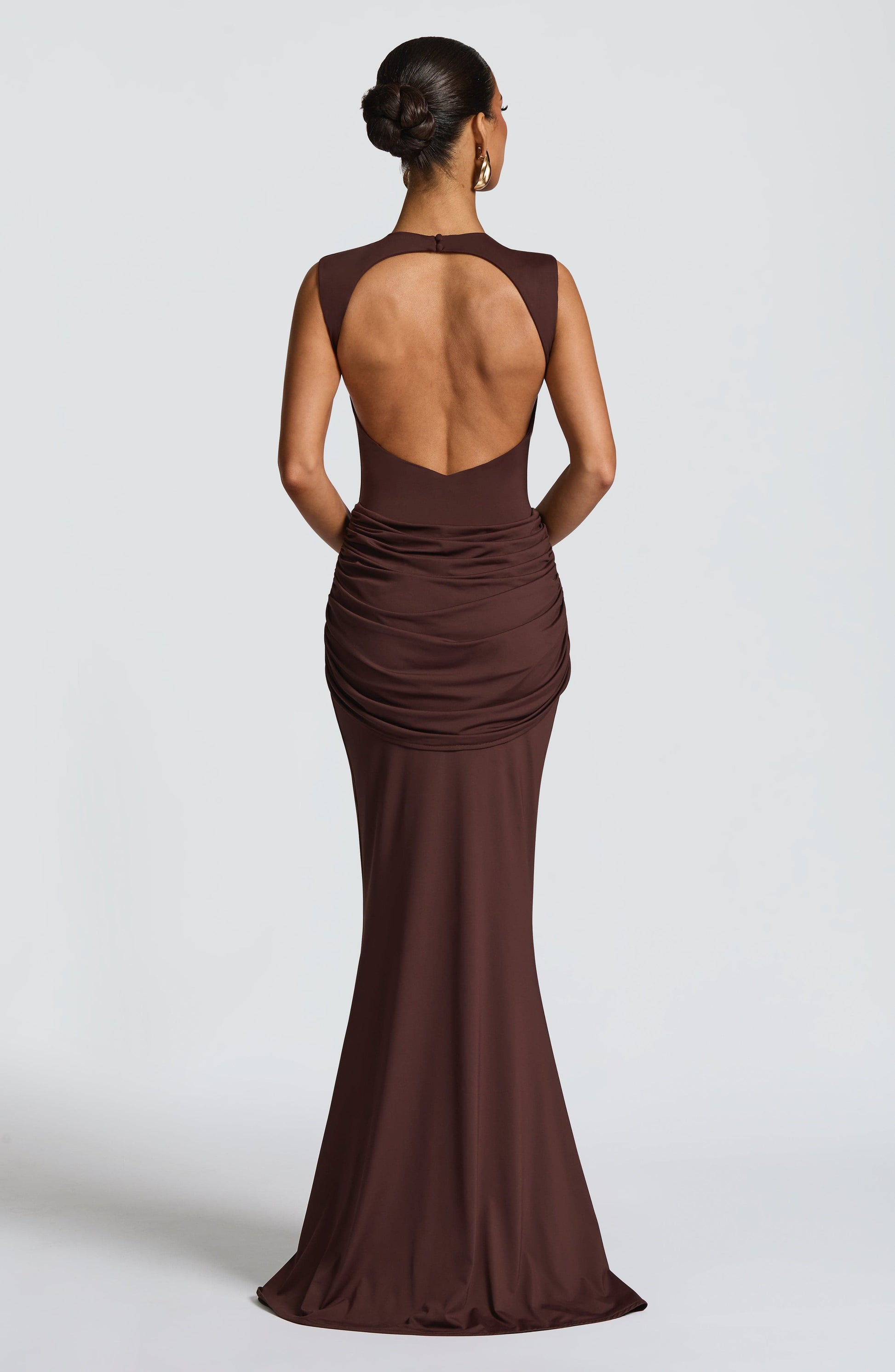 LORENZA MAXI DRESS - PLUM BROWN