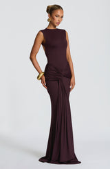LORENZA MAXI DRESS - PLUM