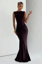 LORENZA MAXI DRESS - PLUM