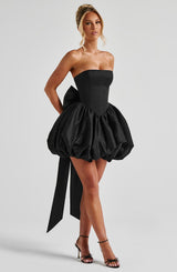 LOTUS MINI DRESS - BLACK