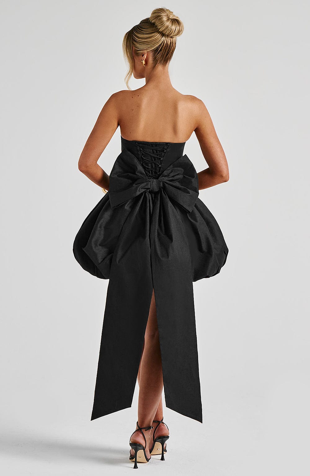 LOTUS MINI DRESS - BLACK