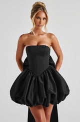 LOTUS MINI DRESS - BLACK