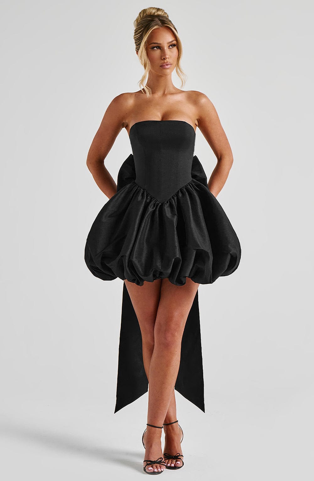 LOTUS MINI DRESS - BLACK