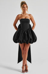 LOTUS MINI DRESS - BLACK
