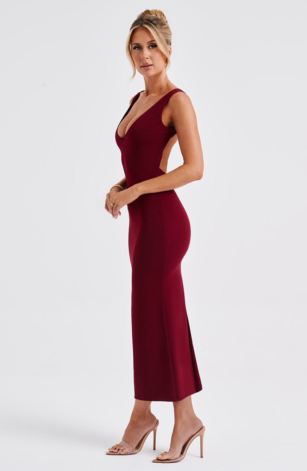 LUCINDA MIDI DRESS - BURGUNDY