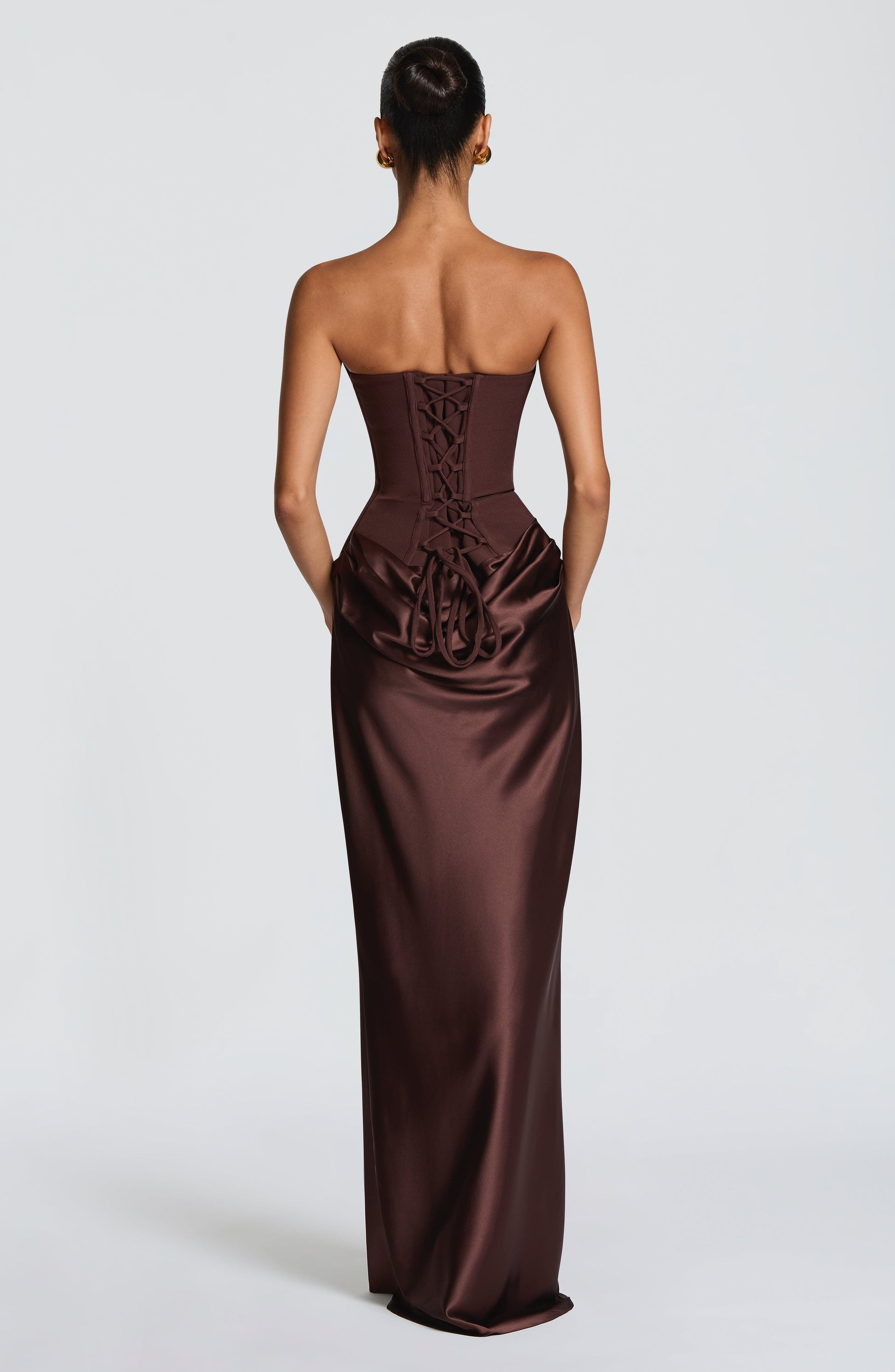 MAGGIE MAXI DRESS - PLUM BROWN