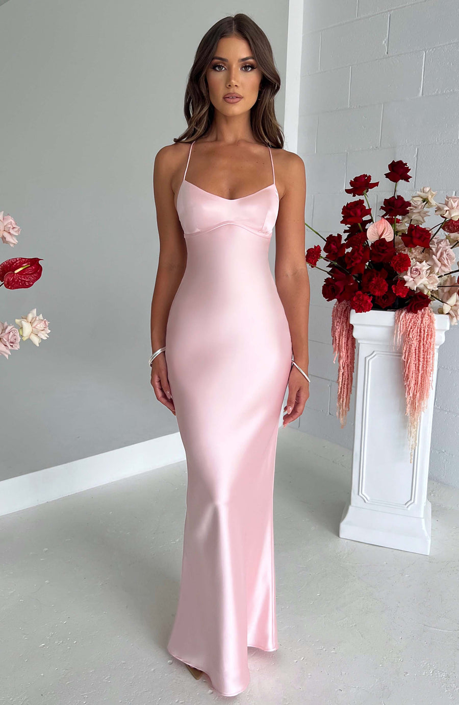 VESTIDO LARGO MALIKA - ROSA EMPOVO