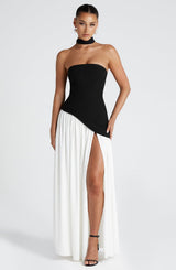 MALIYAH MAXI DRESS - BLACK/WHITE
