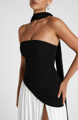 MALIYAH MAXI DRESS - BLACK/WHITE