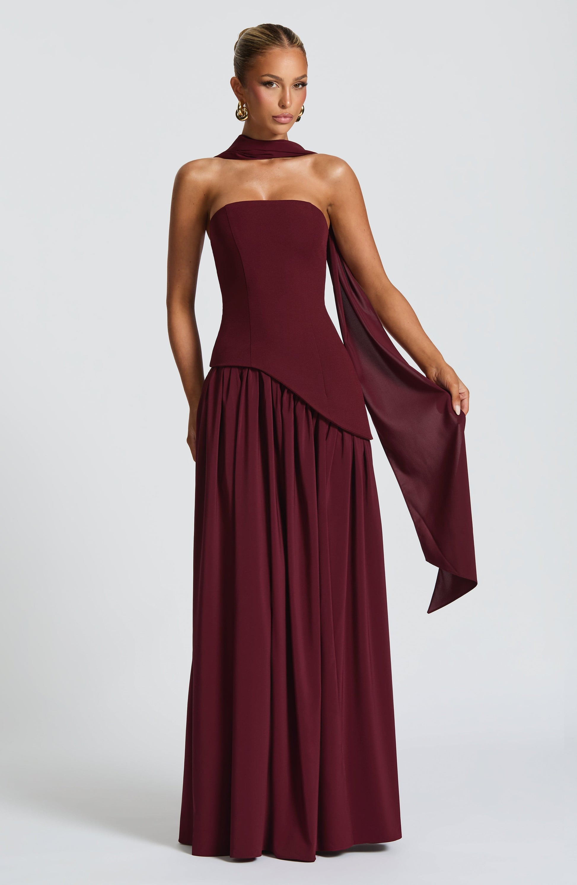 MALIYAH MAXI DRESS - CHERRY LACQUER