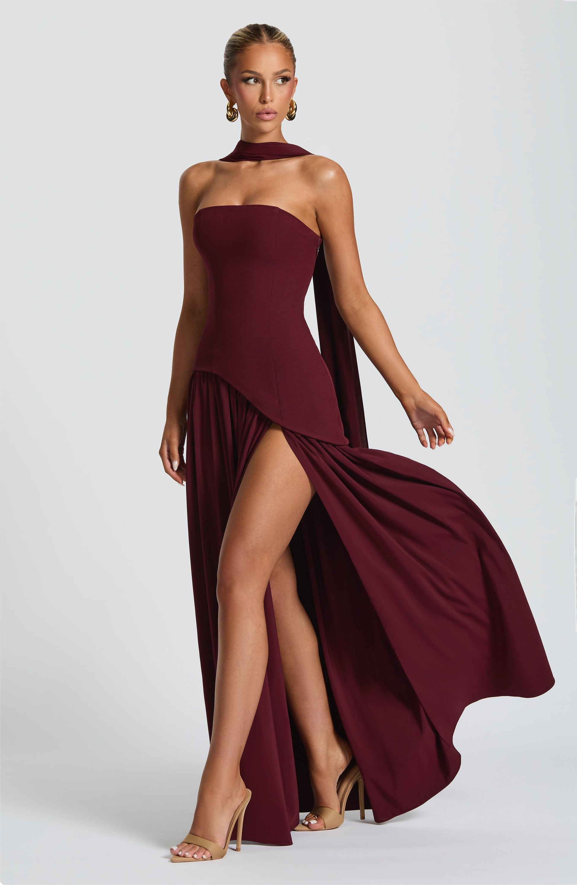 MALIYAH MAXI DRESS - CHERRY LACQUER