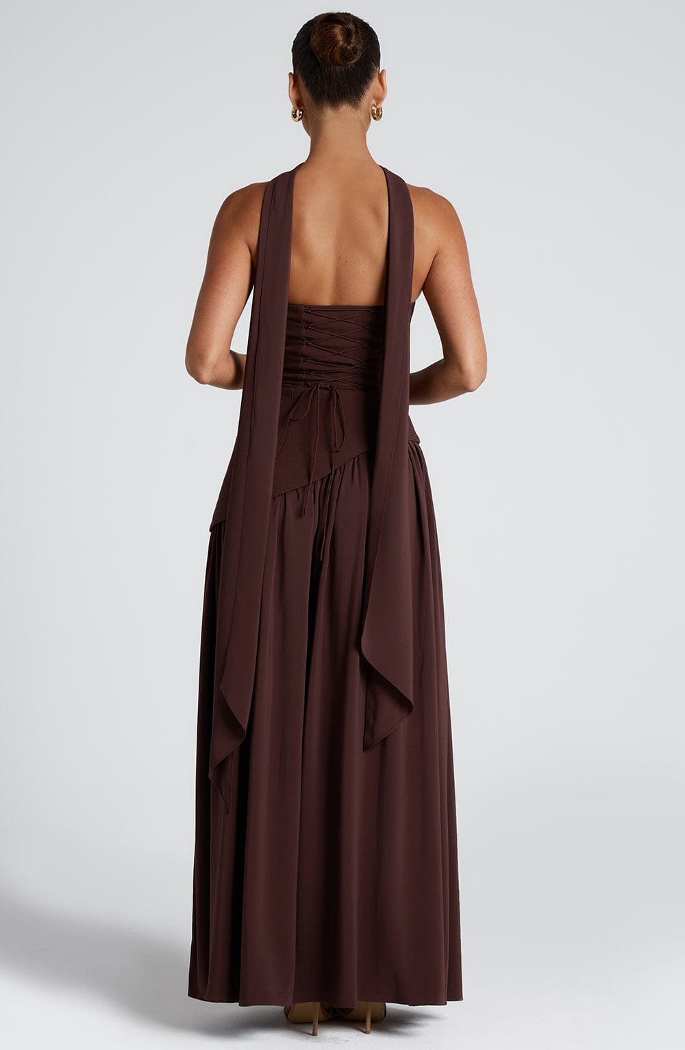 MALIYAH MAXI DRESS - PLUM BROWN