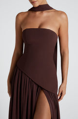 MALIYAH MAXI DRESS - PLUM BROWN
