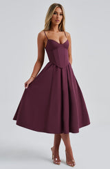 MARIELLA MIDI DRESS - CHERRY LACQUER