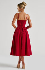 MARIELLA MIDI DRESS - RED