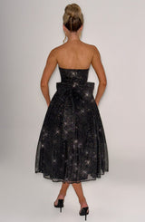 MARISSA MIDI DRESS - BLACK SPARKLE