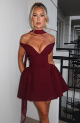 MARLA MINI DRESS - CHERRY LACQUER