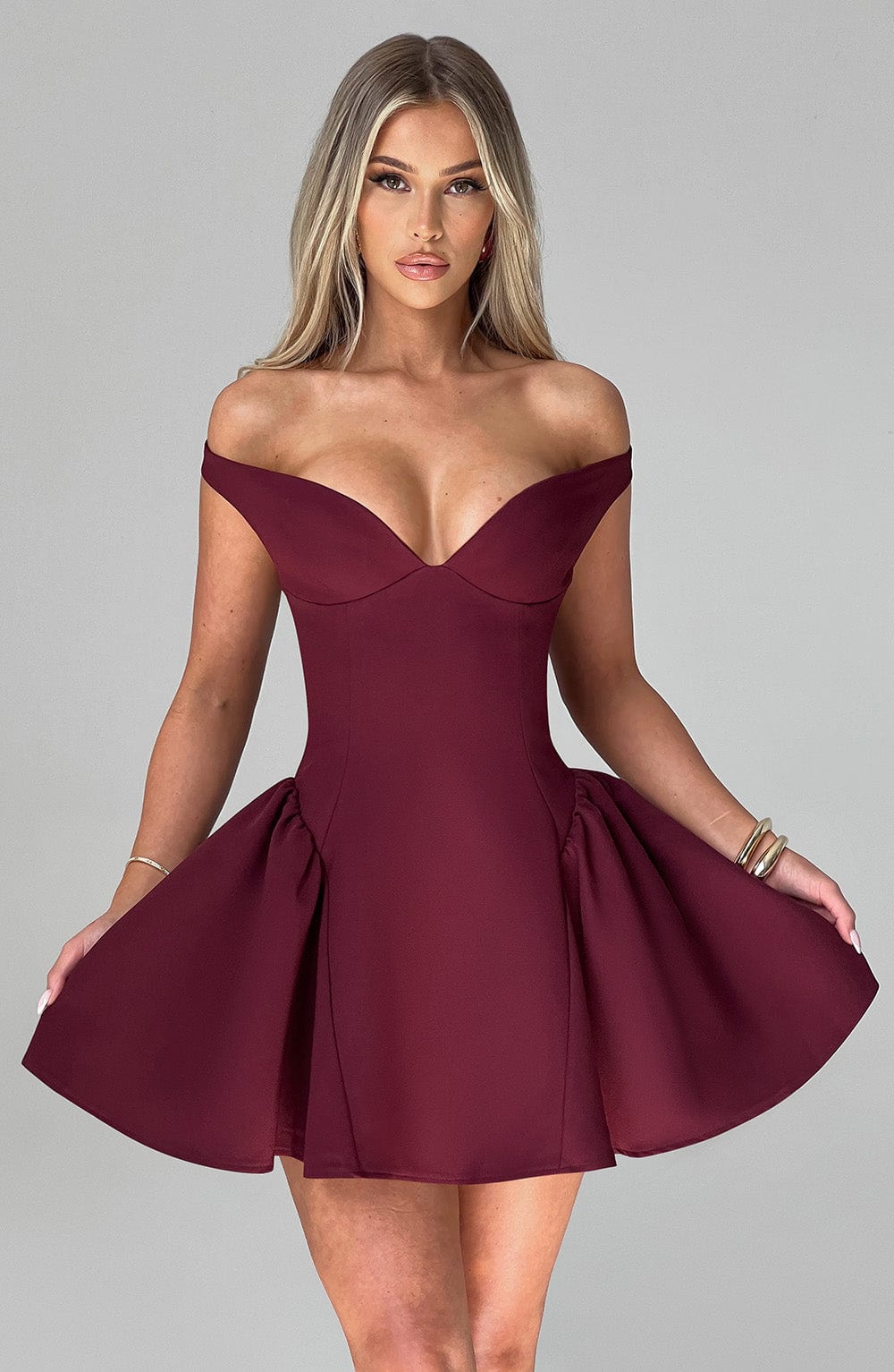 MARLA MINI DRESS - CHERRY LACQUER