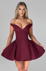 MARLA MINI DRESS - CHERRY LACQUER