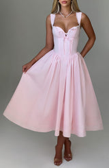 MARLENA MIDI DRESS - BLUSH