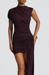 MARNIE MINI DRESS - PLUM